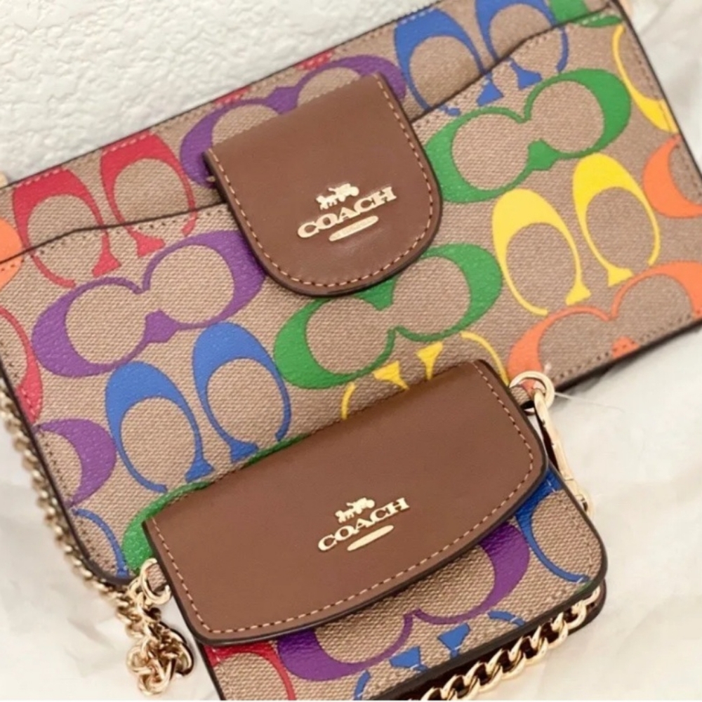 Coach Pride Poppy Crossbody With Card Case In Signature Canvas C4697